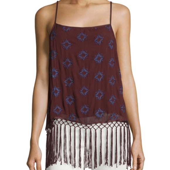 Anthropologie Tops - NEW! Chloe Oliver "Luxxe" Fringe-Hem Tank in Plum!